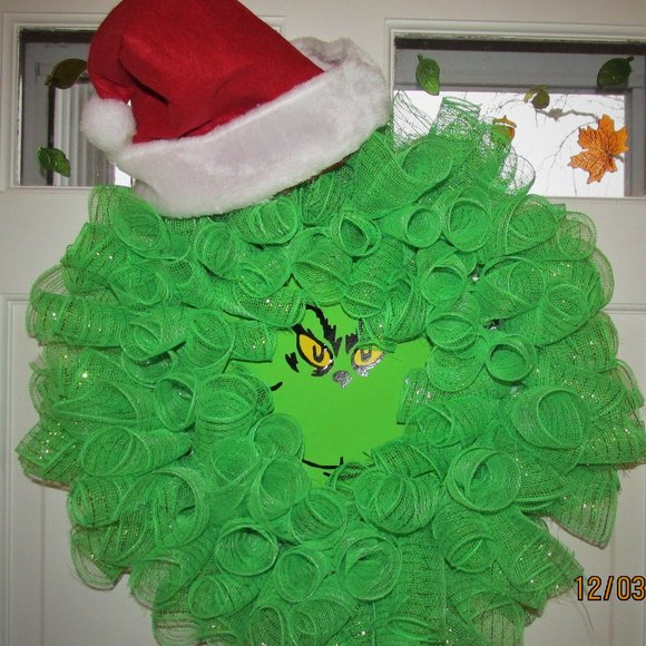 Wall Decor | Grinch Deco Mesh Christmas Wreath 22 Inch | Poshmark